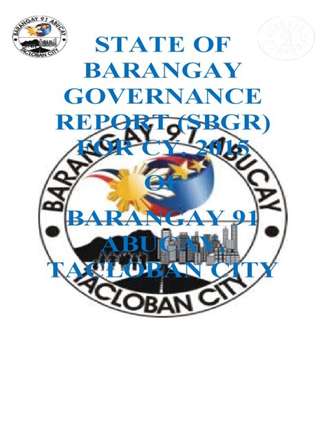 state of barangay governance report template